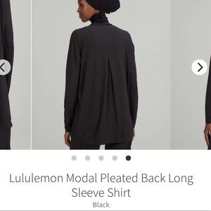 Lululemon modal pleated back long sleeve shirt